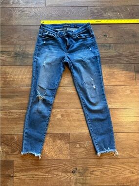 Lucky Brand - Stella Skinny Distressed Mid-Rise Blue Stretch Jeans 10/30